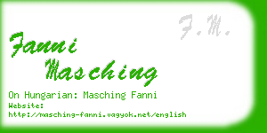 fanni masching business card